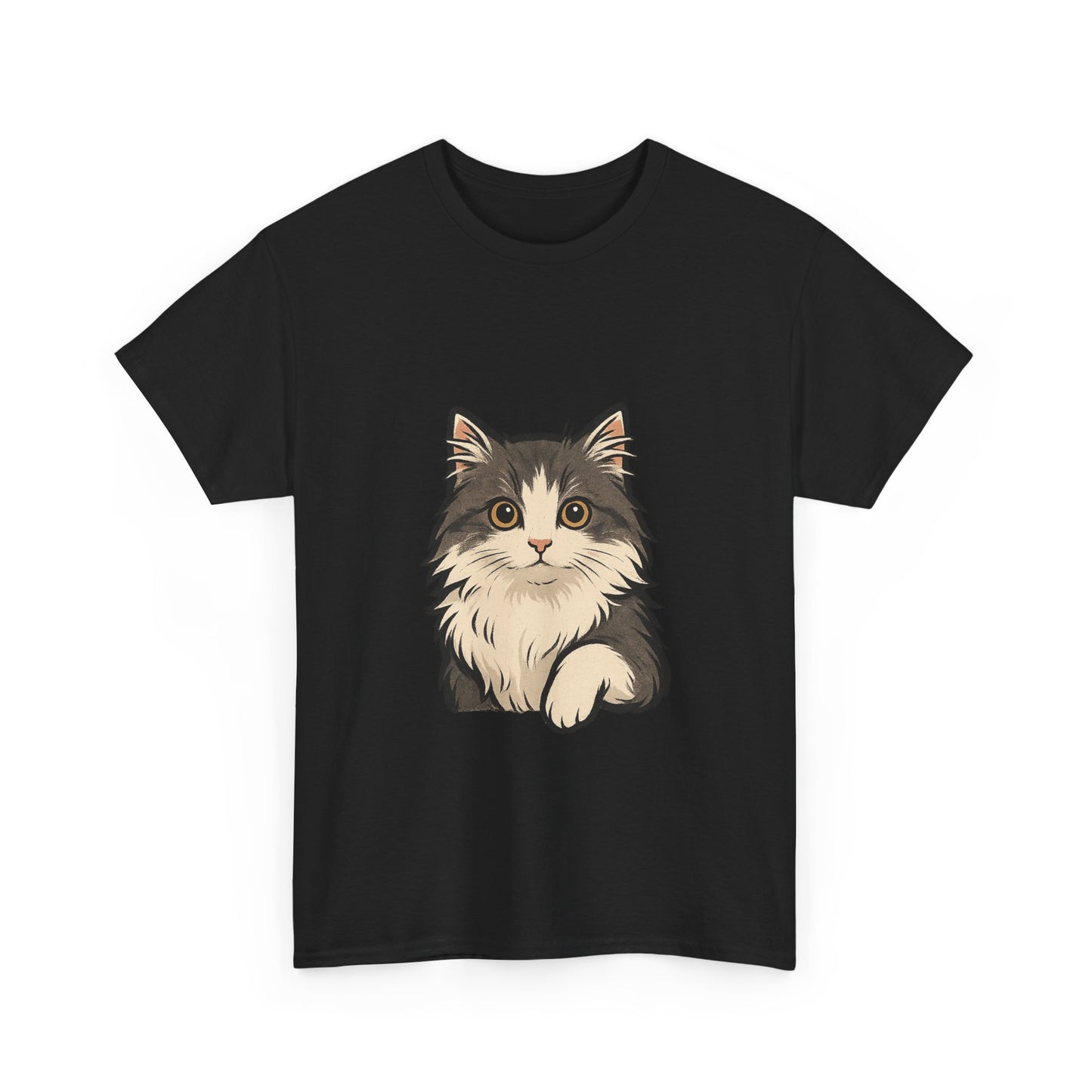 Cute Cat Unisex Heavy Cotton Tee, Animal Lover Gift, Pet Owner Shirt, Cat Lover Apparel, Animal Themed Tee, Casual Everyday Wear