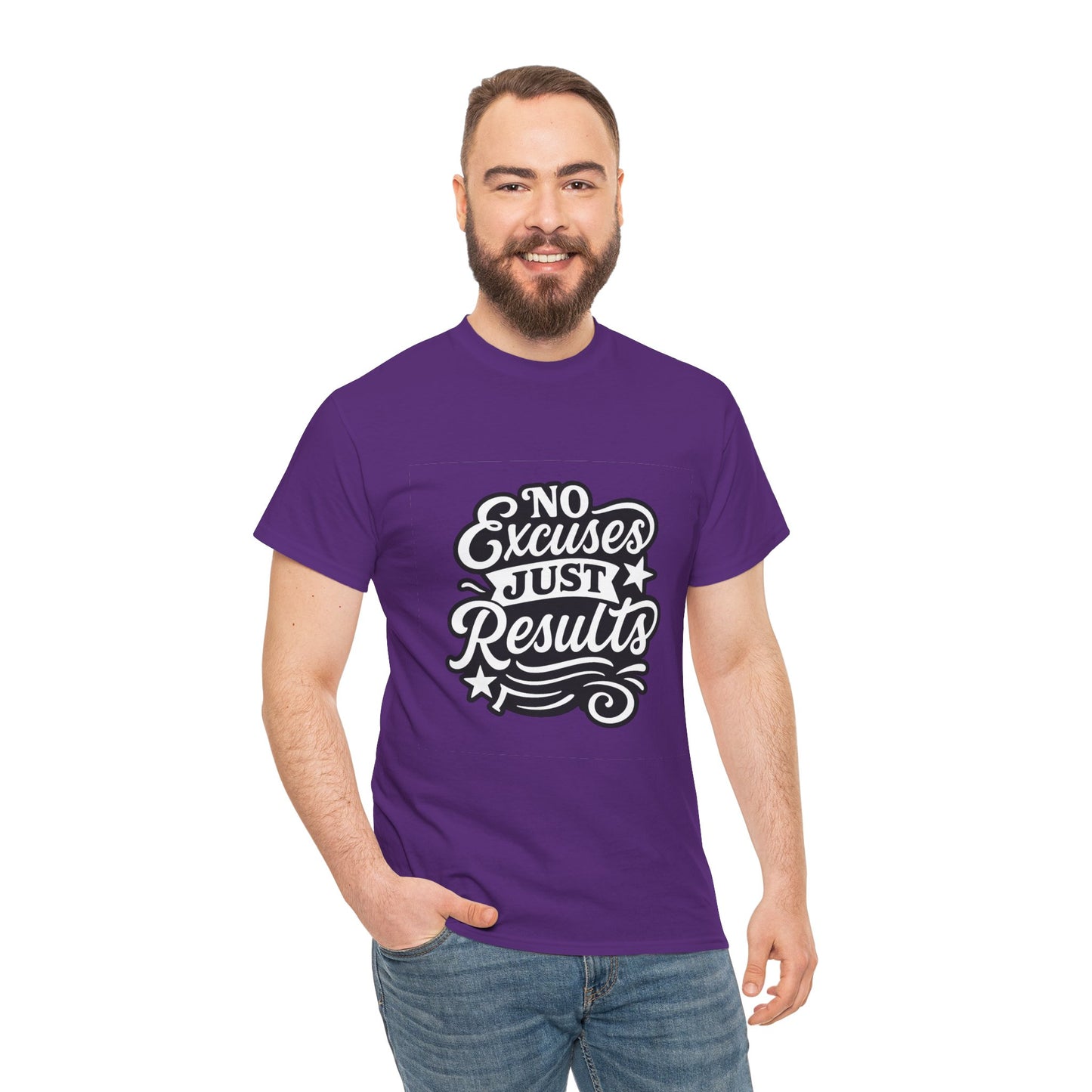 Motivational Unisex Heavy Cotton Tee - No Excuses Just Results, Fitness Apparel, Workout Shirt, Inspirational Clothing, Casual Wear, [...]