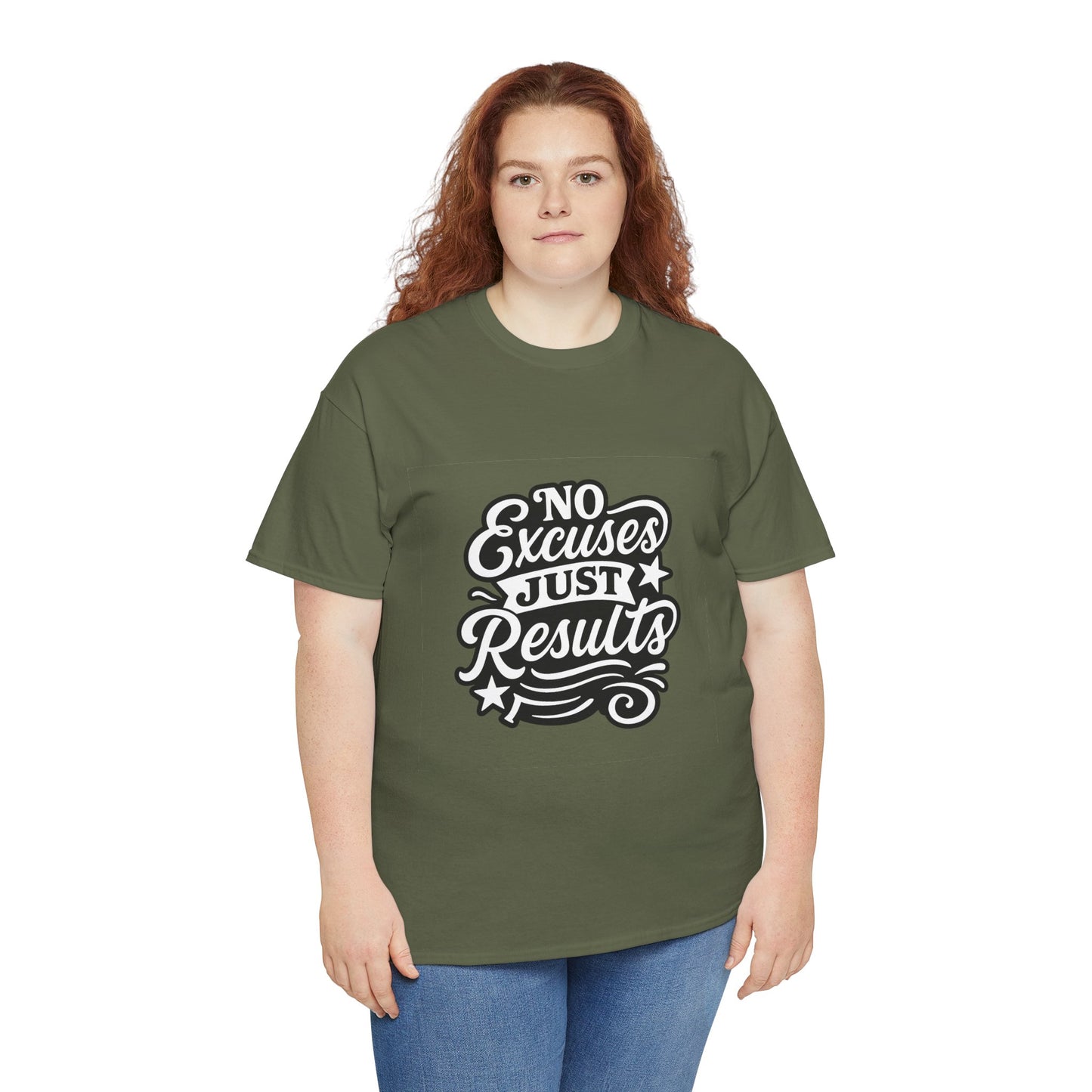 Motivational Unisex Heavy Cotton Tee - No Excuses Just Results, Fitness Apparel, Workout Shirt, Inspirational Clothing, Casual Wear, [...]