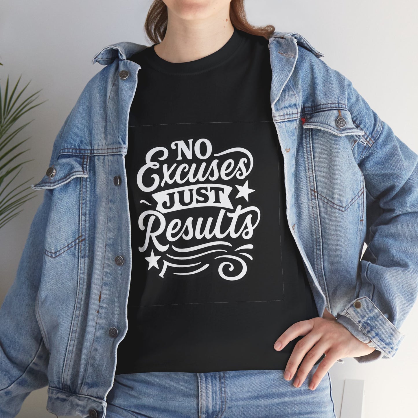 Motivational Unisex Heavy Cotton Tee - No Excuses Just Results, Fitness Apparel, Workout Shirt, Inspirational Clothing, Casual Wear, [...]