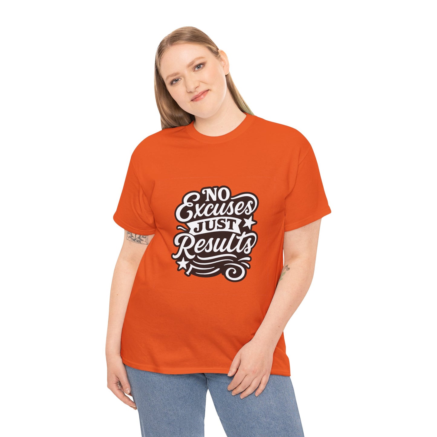 Motivational Unisex Heavy Cotton Tee - No Excuses Just Results, Fitness Apparel, Workout Shirt, Inspirational Clothing, Casual Wear, [...]