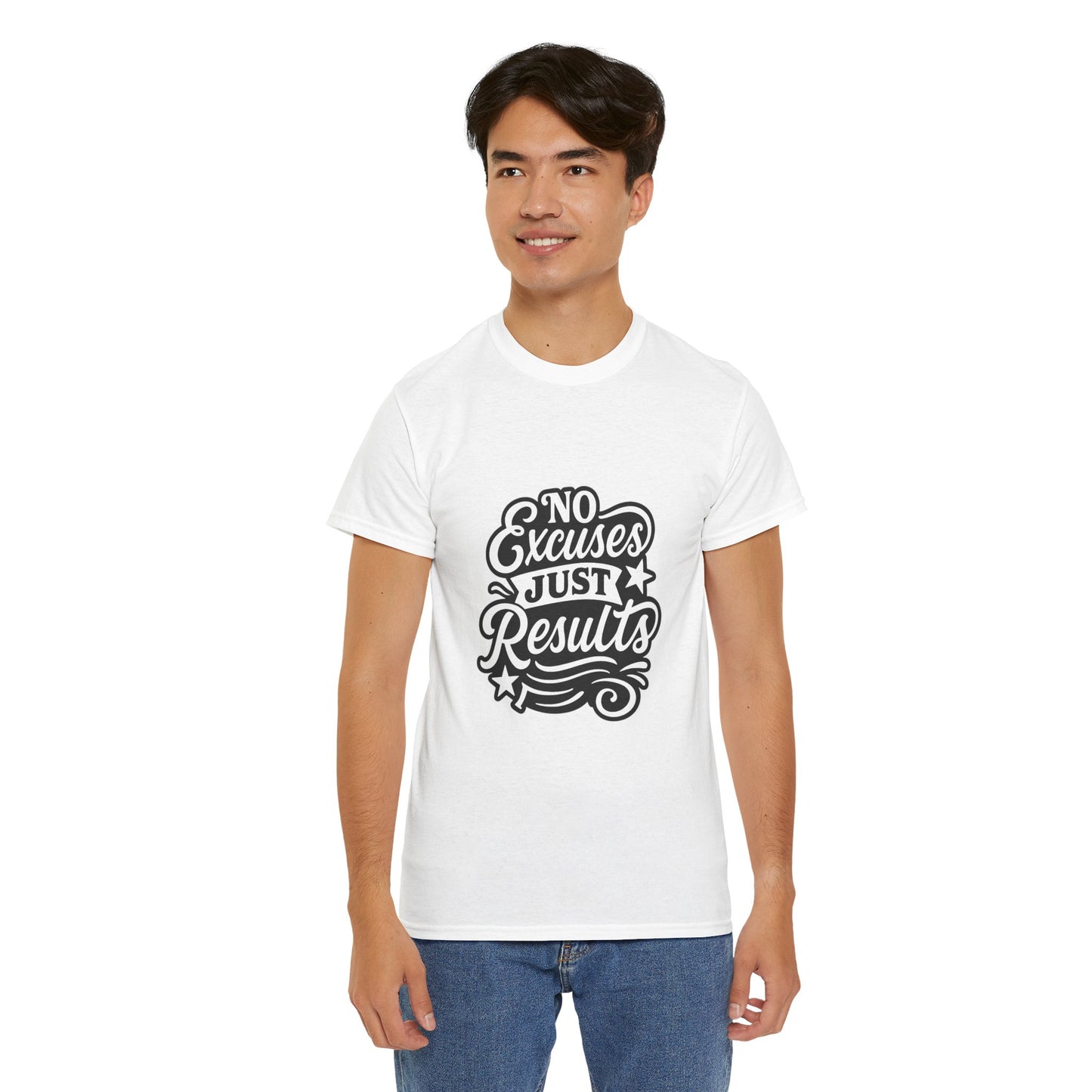 Motivational Unisex Heavy Cotton Tee - No Excuses Just Results, Fitness Apparel, Workout Shirt, Inspirational Clothing, Casual Wear, [...]