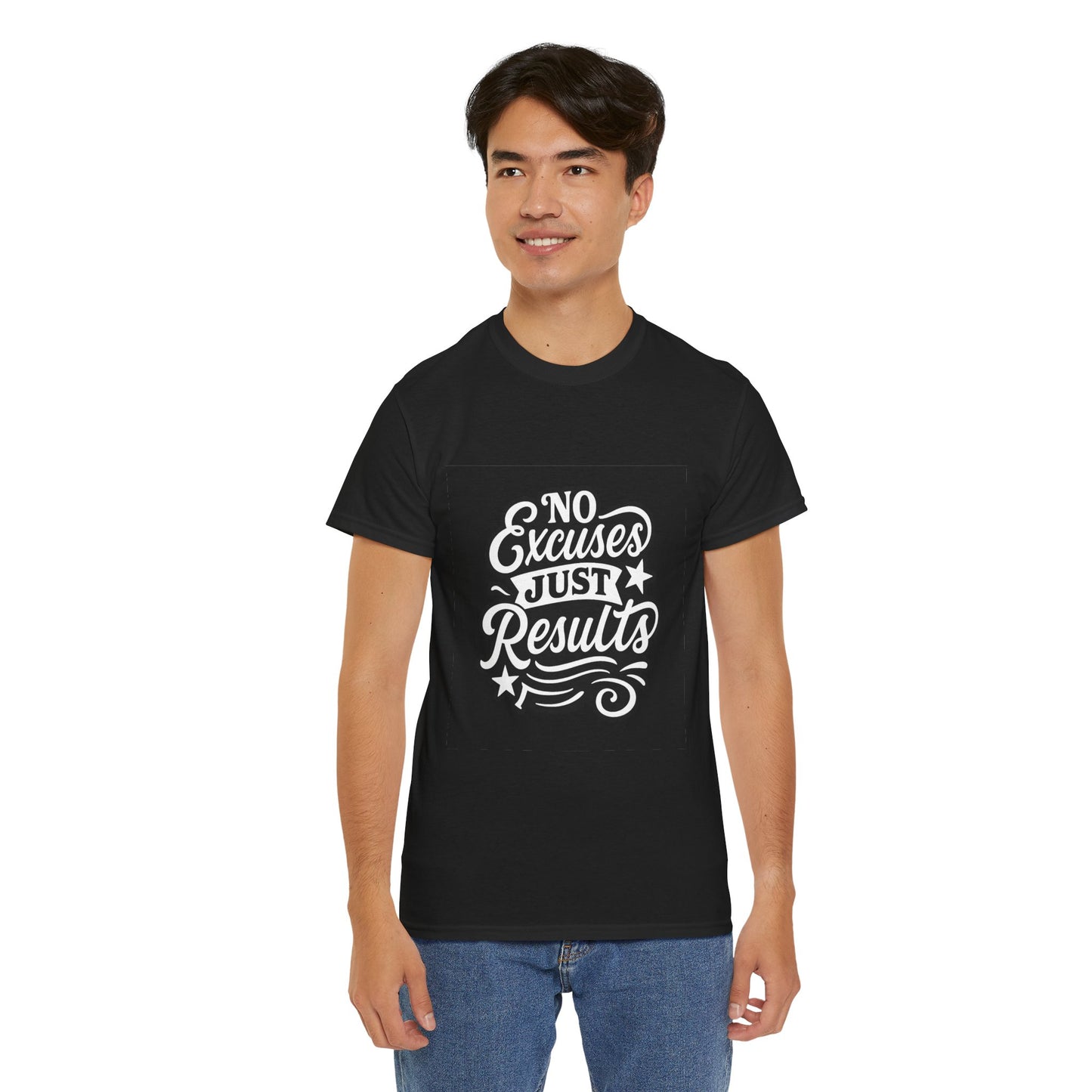 Motivational Unisex Heavy Cotton Tee - No Excuses Just Results, Fitness Apparel, Workout Shirt, Inspirational Clothing, Casual Wear, [...]