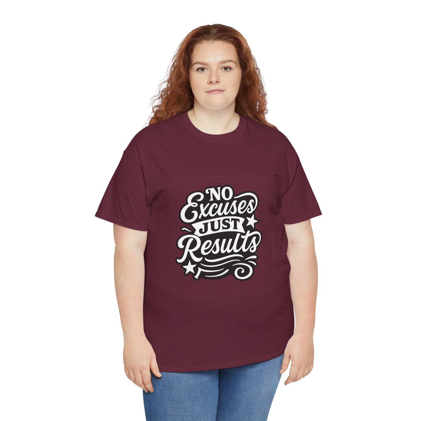 Motivational Unisex Heavy Cotton Tee - No Excuses Just Results, Fitness Apparel, Workout Shirt, Inspirational Clothing, Casual Wear, [...]