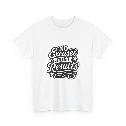 Motivational Unisex Heavy Cotton Tee - No Excuses Just Results, Fitness Apparel, Workout Shirt, Inspirational Clothing, Casual Wear, [...]