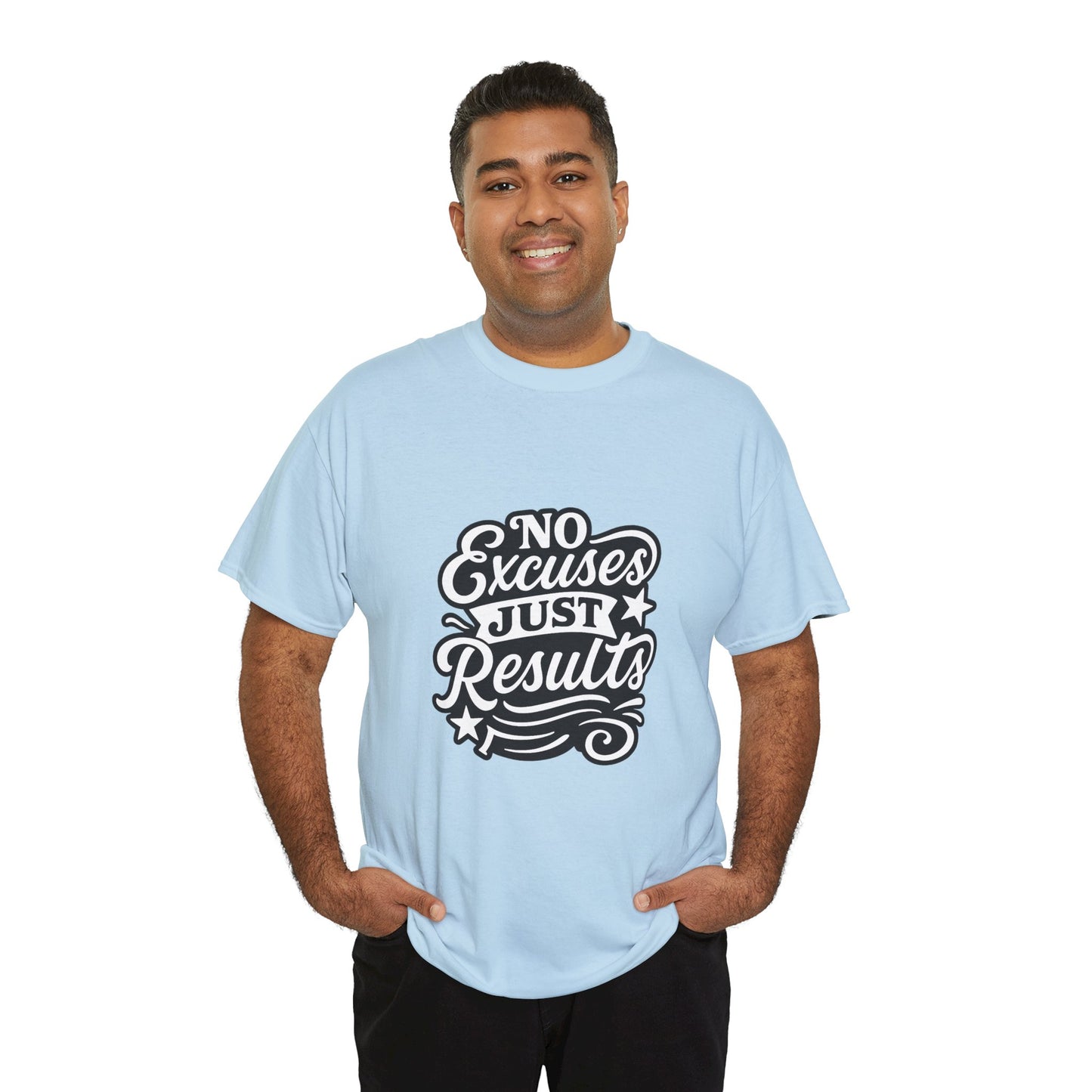 Motivational Unisex Heavy Cotton Tee - No Excuses Just Results, Fitness Apparel, Workout Shirt, Inspirational Clothing, Casual Wear, [...]