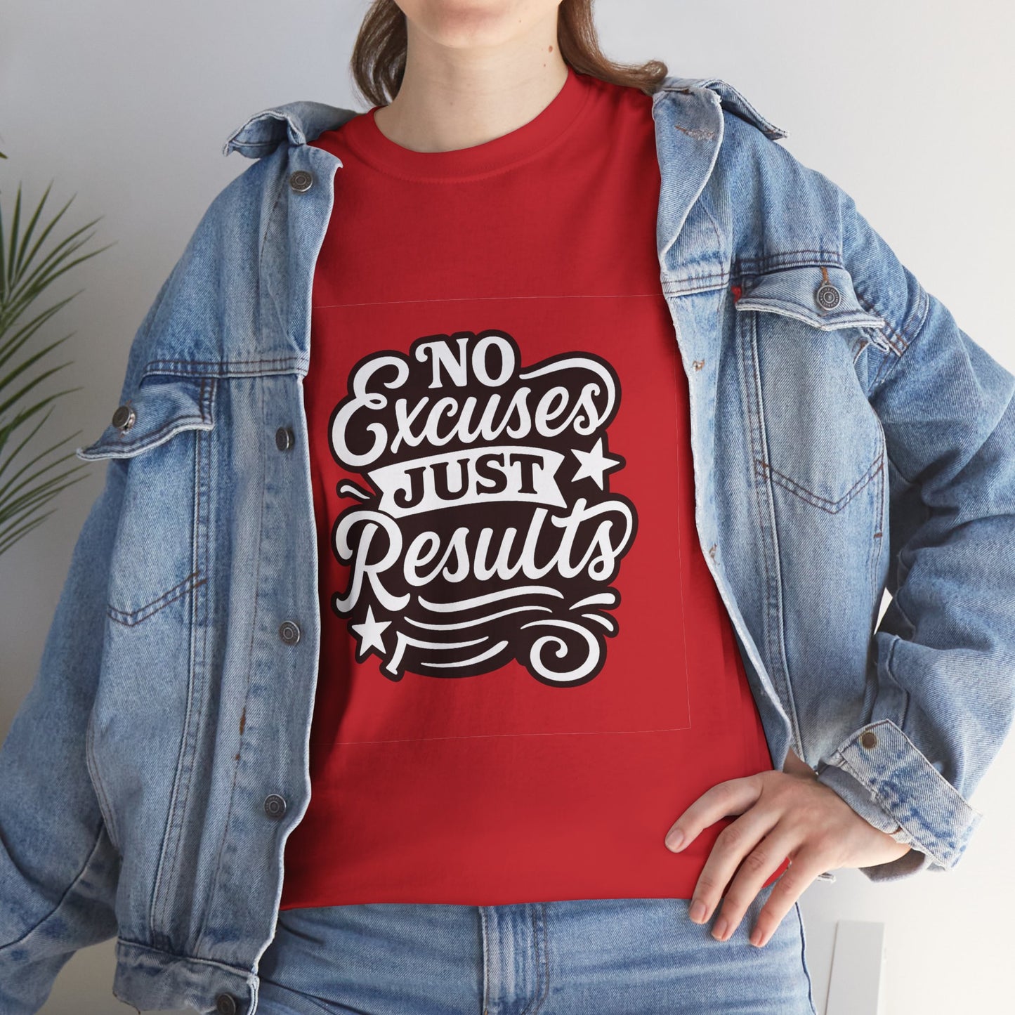 Motivational Unisex Heavy Cotton Tee - No Excuses Just Results, Fitness Apparel, Workout Shirt, Inspirational Clothing, Casual Wear, [...]