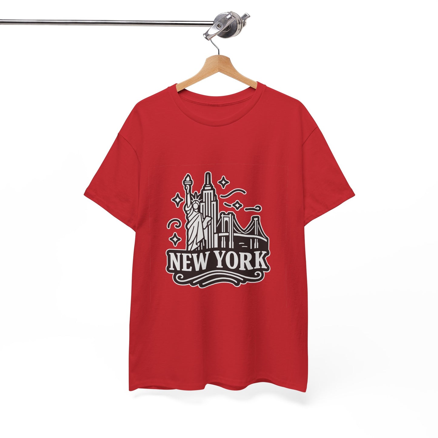 New York Skyline Unisex Heavy Cotton Tee, NYC T-Shirt, Travel Souvenir Shirt, Gift for New Yorkers, Cityscape Apparel