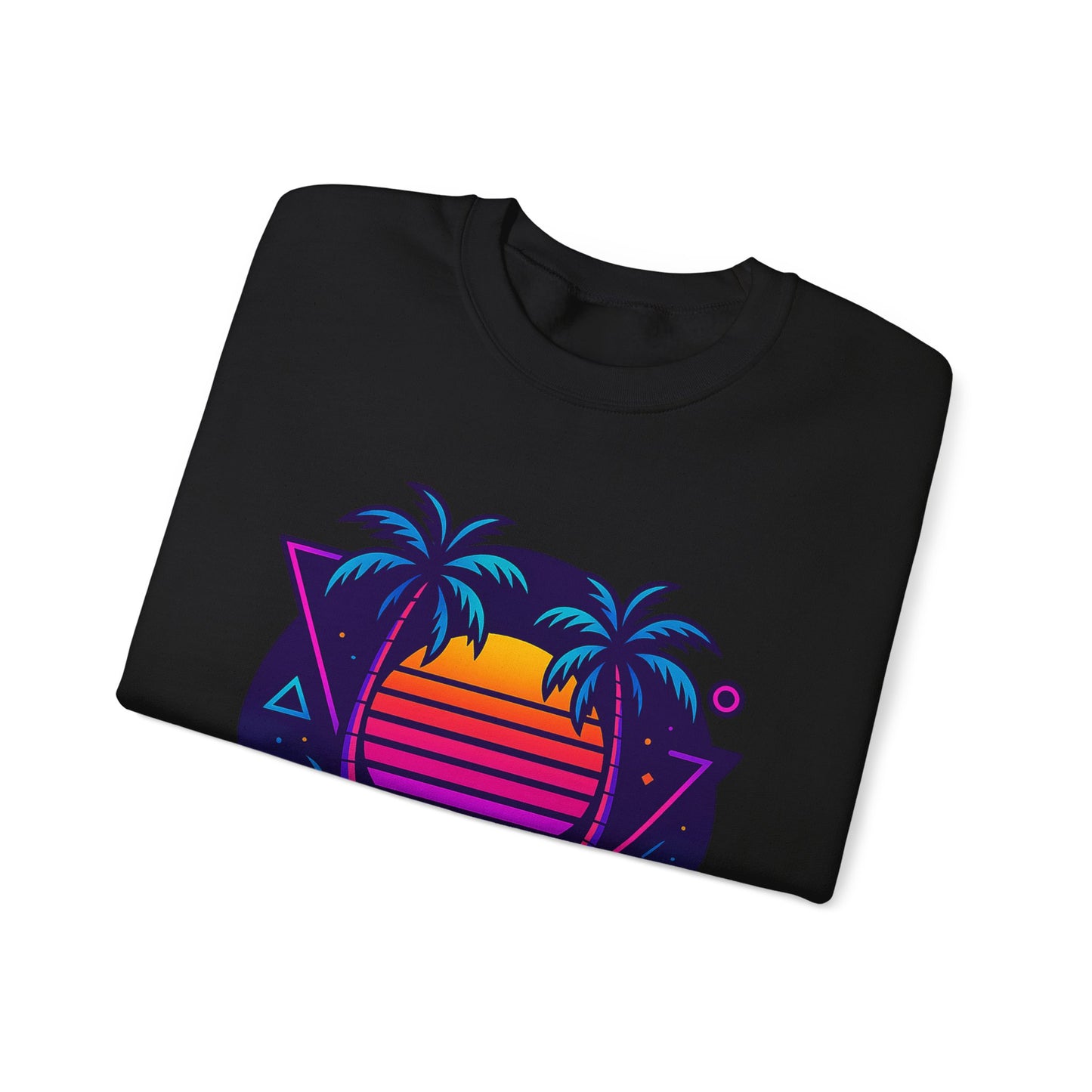 Retro Sunset Palm Trees Crewneck Sweatshirt | Cozy Unisex Fashion | Perfect for Summer Nights, Beach Days, Gifts, Casual Wear