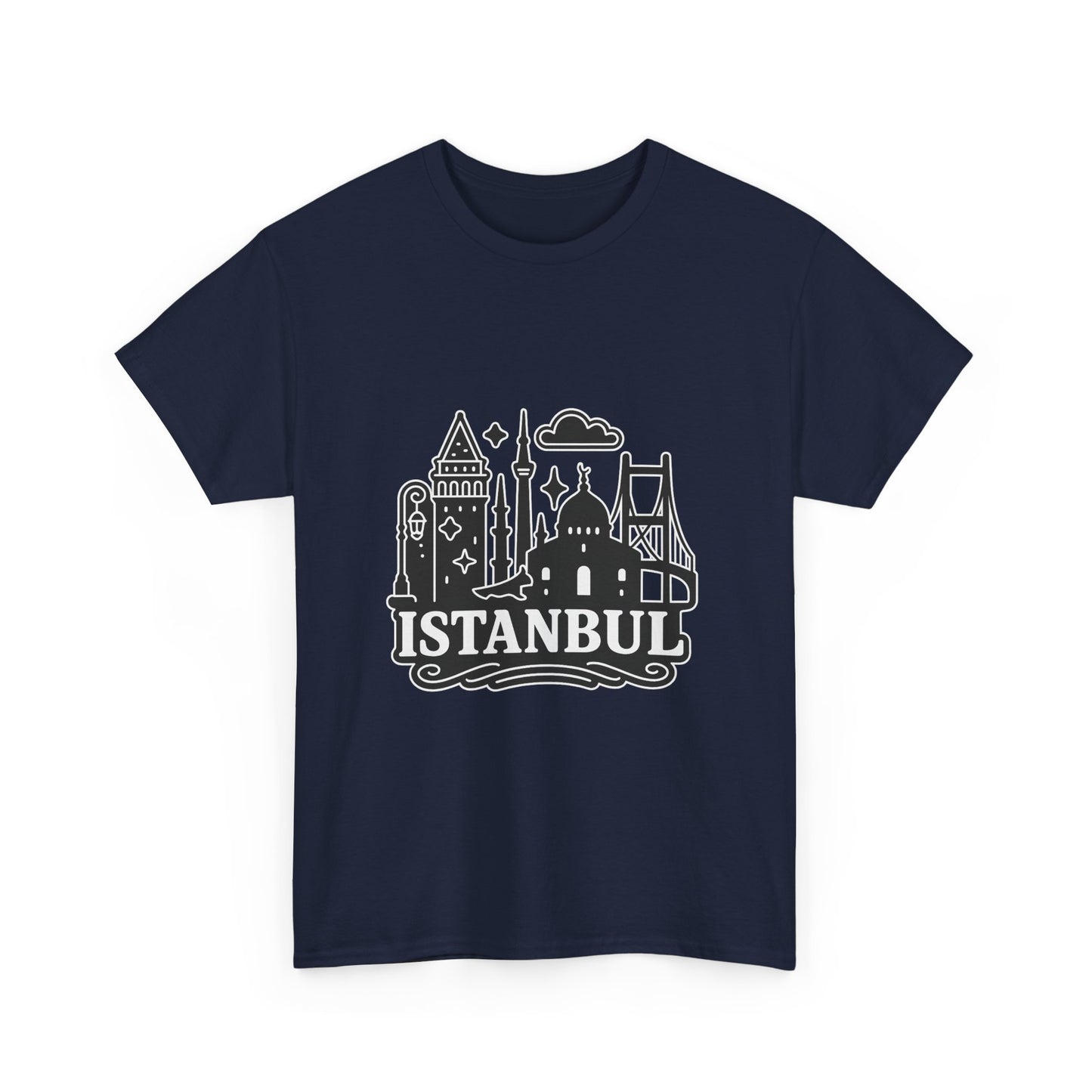 Istanbul Cityscape Unisex Heavy Cotton Tee, Travel Shirt, Gift for Travelers, Casual Style, Urban Outfit, Adventure Apparel