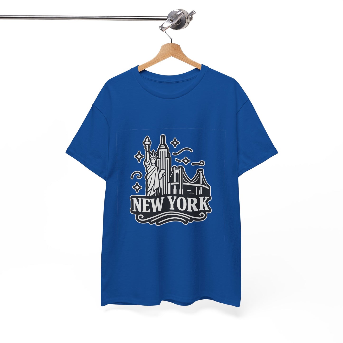 New York Skyline Unisex Heavy Cotton Tee, NYC T-Shirt, Travel Souvenir Shirt, Gift for New Yorkers, Cityscape Apparel
