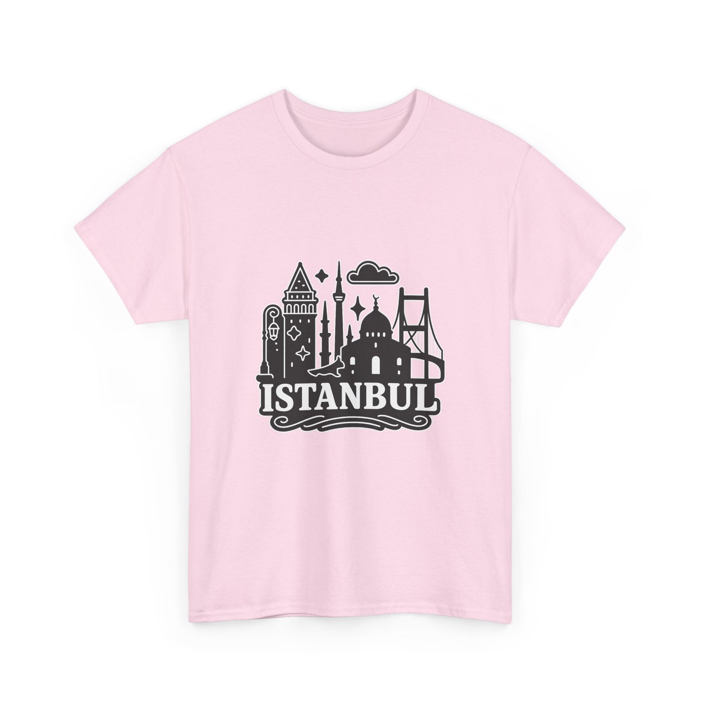 Istanbul Cityscape Unisex Heavy Cotton Tee, Travel Shirt, Gift for Travelers, Casual Style, Urban Outfit, Adventure Apparel