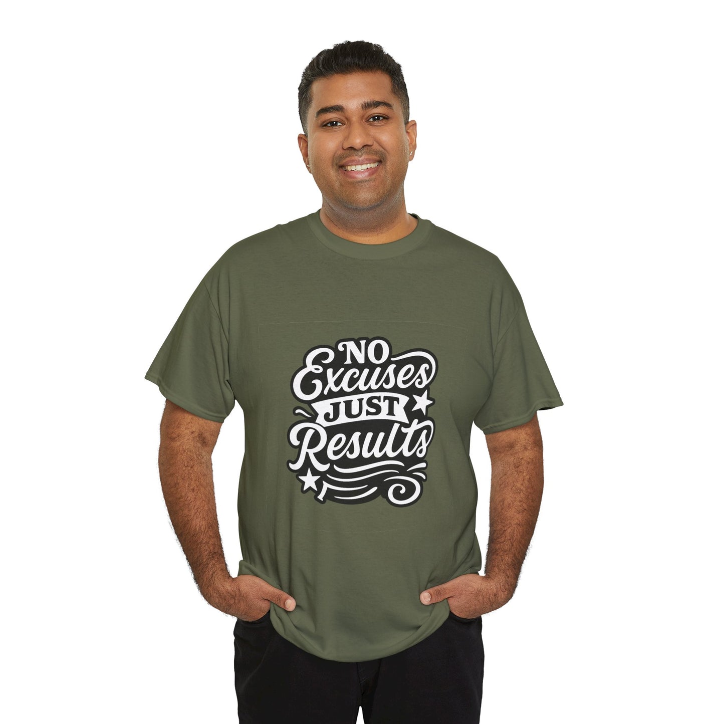Motivational Unisex Heavy Cotton Tee - No Excuses Just Results, Fitness Apparel, Workout Shirt, Inspirational Clothing, Casual Wear, [...]