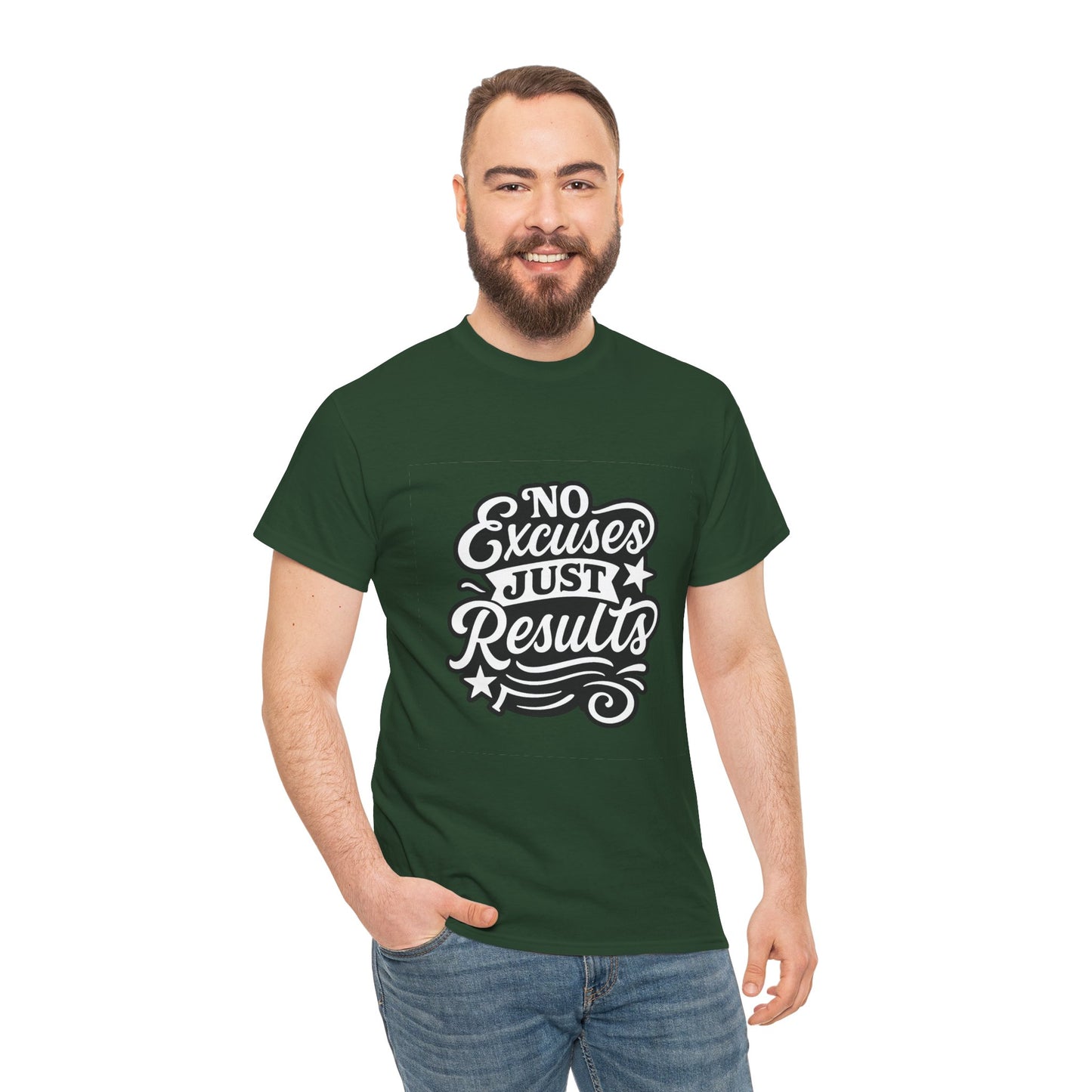 Motivational Unisex Heavy Cotton Tee - No Excuses Just Results, Fitness Apparel, Workout Shirt, Inspirational Clothing, Casual Wear, [...]