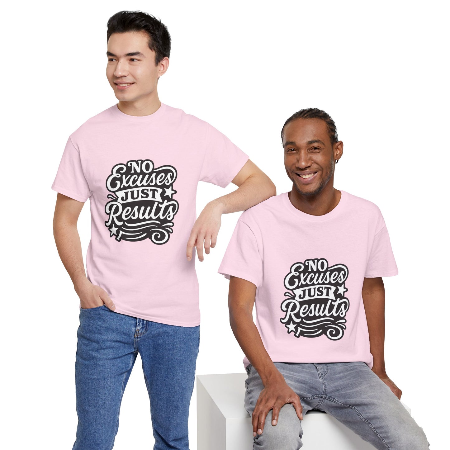 Motivational Unisex Heavy Cotton Tee - No Excuses Just Results, Fitness Apparel, Workout Shirt, Inspirational Clothing, Casual Wear, [...]