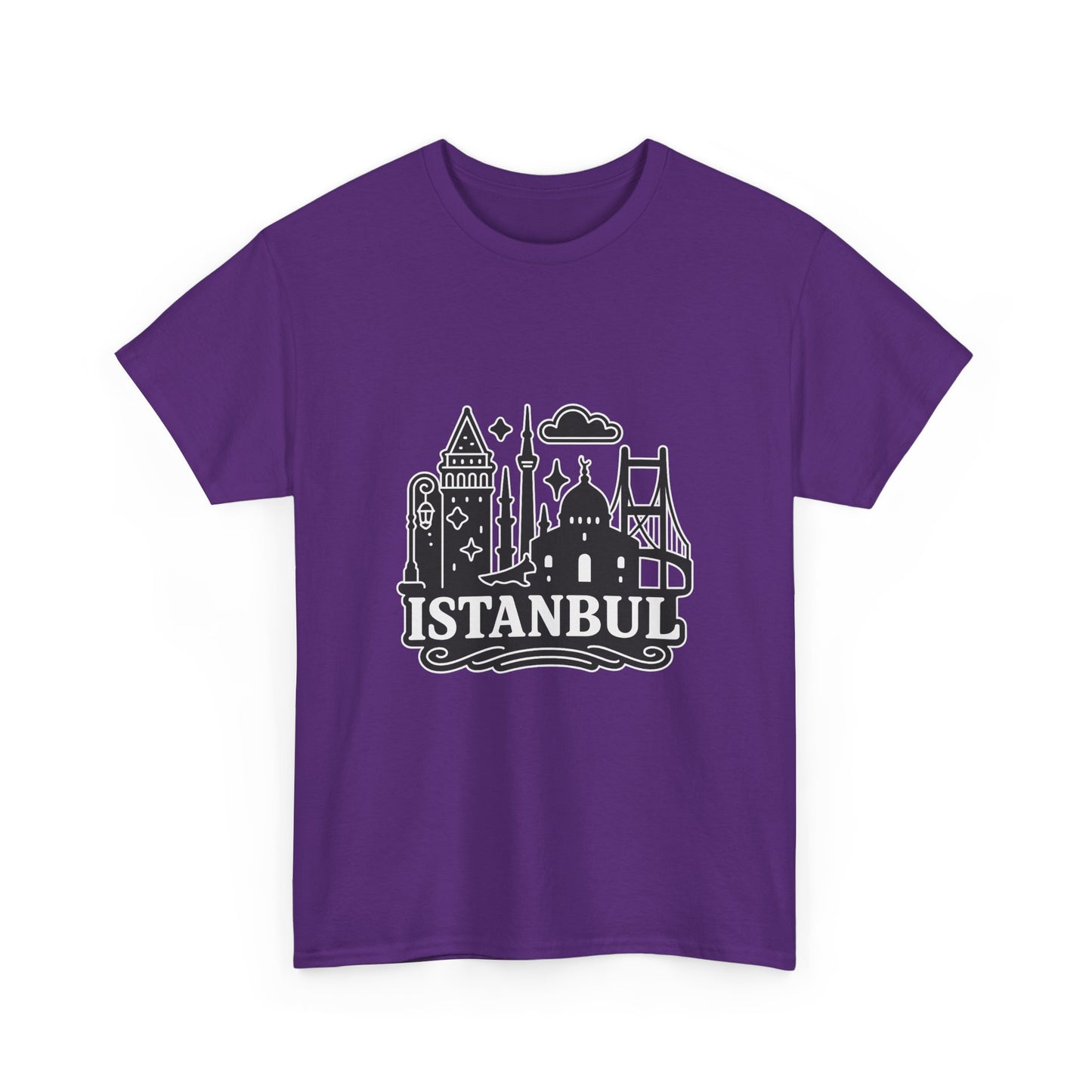 Istanbul Cityscape Unisex Heavy Cotton Tee, Travel Shirt, Gift for Travelers, Casual Style, Urban Outfit, Adventure Apparel