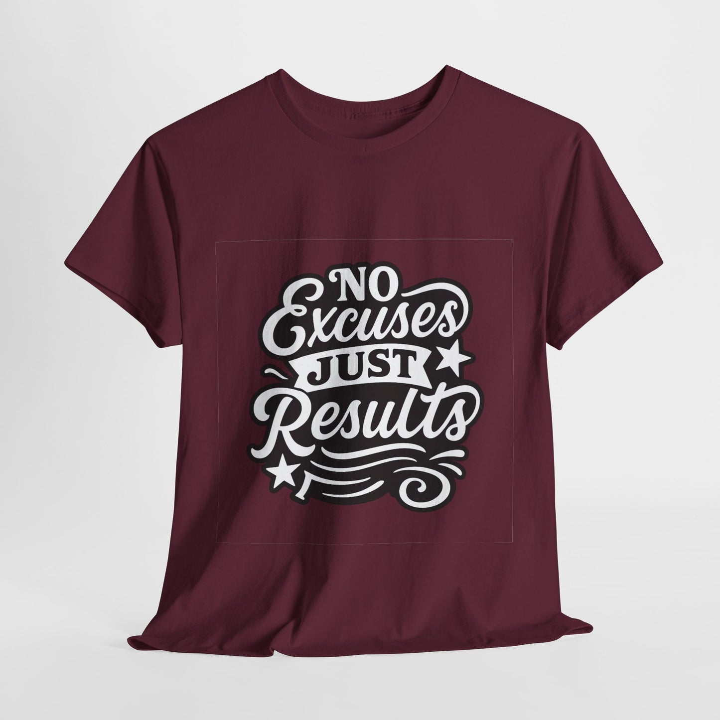 Motivational Unisex Heavy Cotton Tee - No Excuses Just Results, Fitness Apparel, Workout Shirt, Inspirational Clothing, Casual Wear, [...]