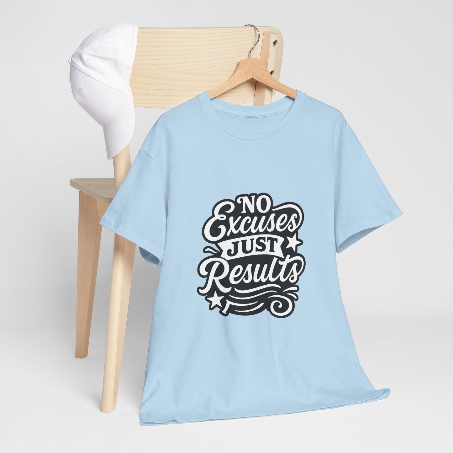 Motivational Unisex Heavy Cotton Tee - No Excuses Just Results, Fitness Apparel, Workout Shirt, Inspirational Clothing, Casual Wear, [...]