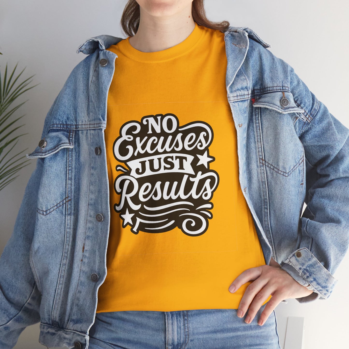 Motivational Unisex Heavy Cotton Tee - No Excuses Just Results, Fitness Apparel, Workout Shirt, Inspirational Clothing, Casual Wear, [...]