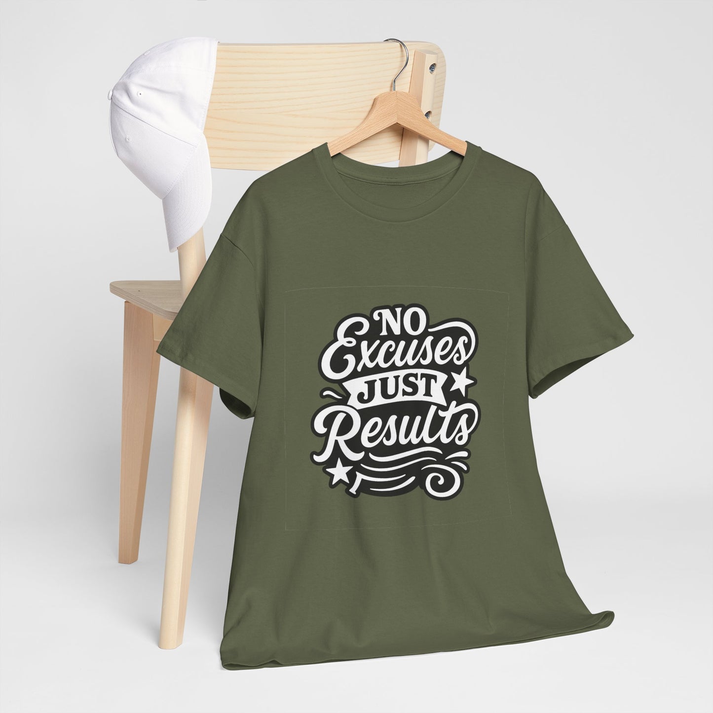 Motivational Unisex Heavy Cotton Tee - No Excuses Just Results, Fitness Apparel, Workout Shirt, Inspirational Clothing, Casual Wear, [...]