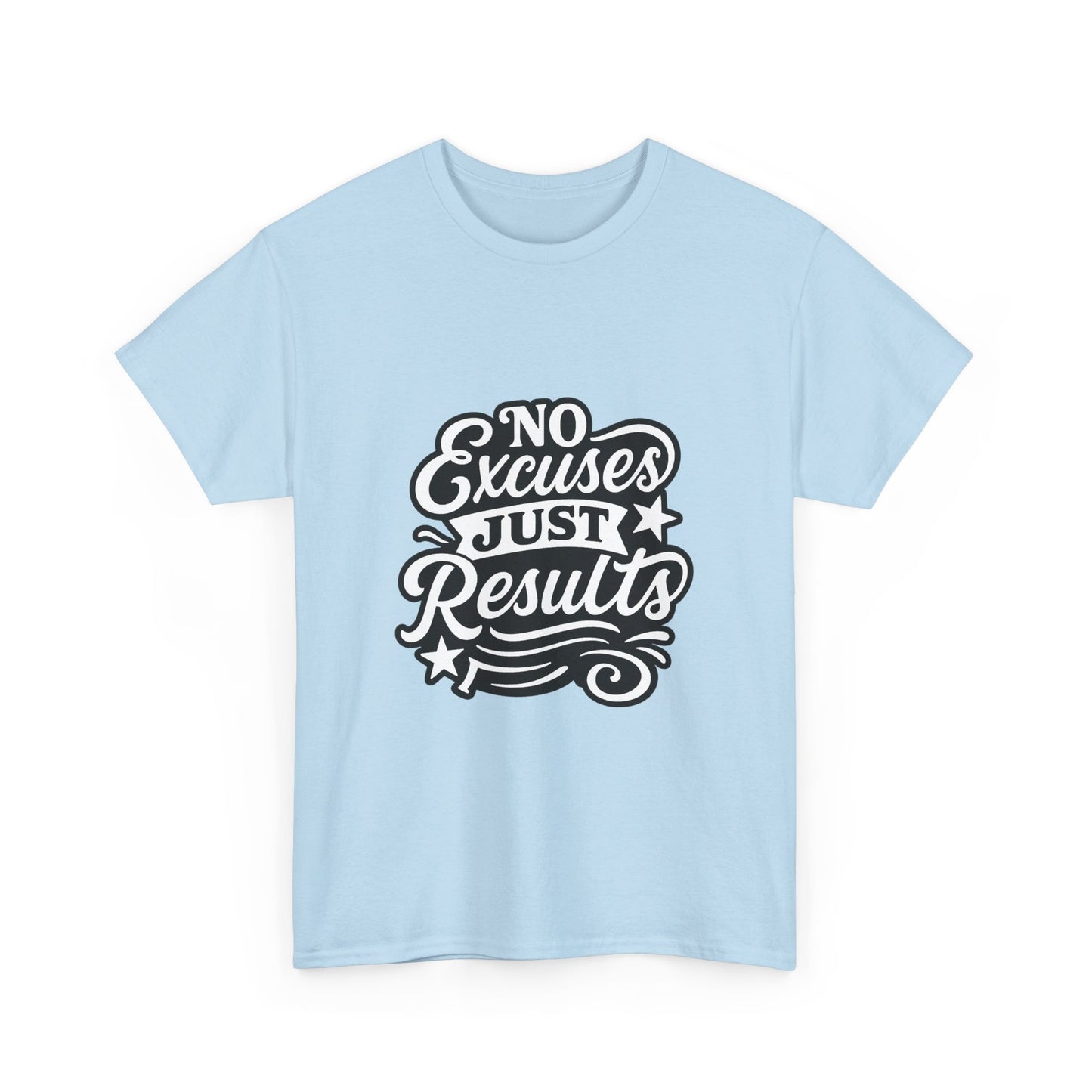 Motivational Unisex Heavy Cotton Tee - No Excuses Just Results, Fitness Apparel, Workout Shirt, Inspirational Clothing, Casual Wear, [...]
