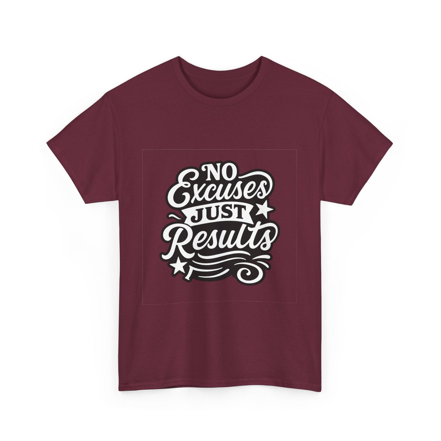 Motivational Unisex Heavy Cotton Tee - No Excuses Just Results, Fitness Apparel, Workout Shirt, Inspirational Clothing, Casual Wear, [...]