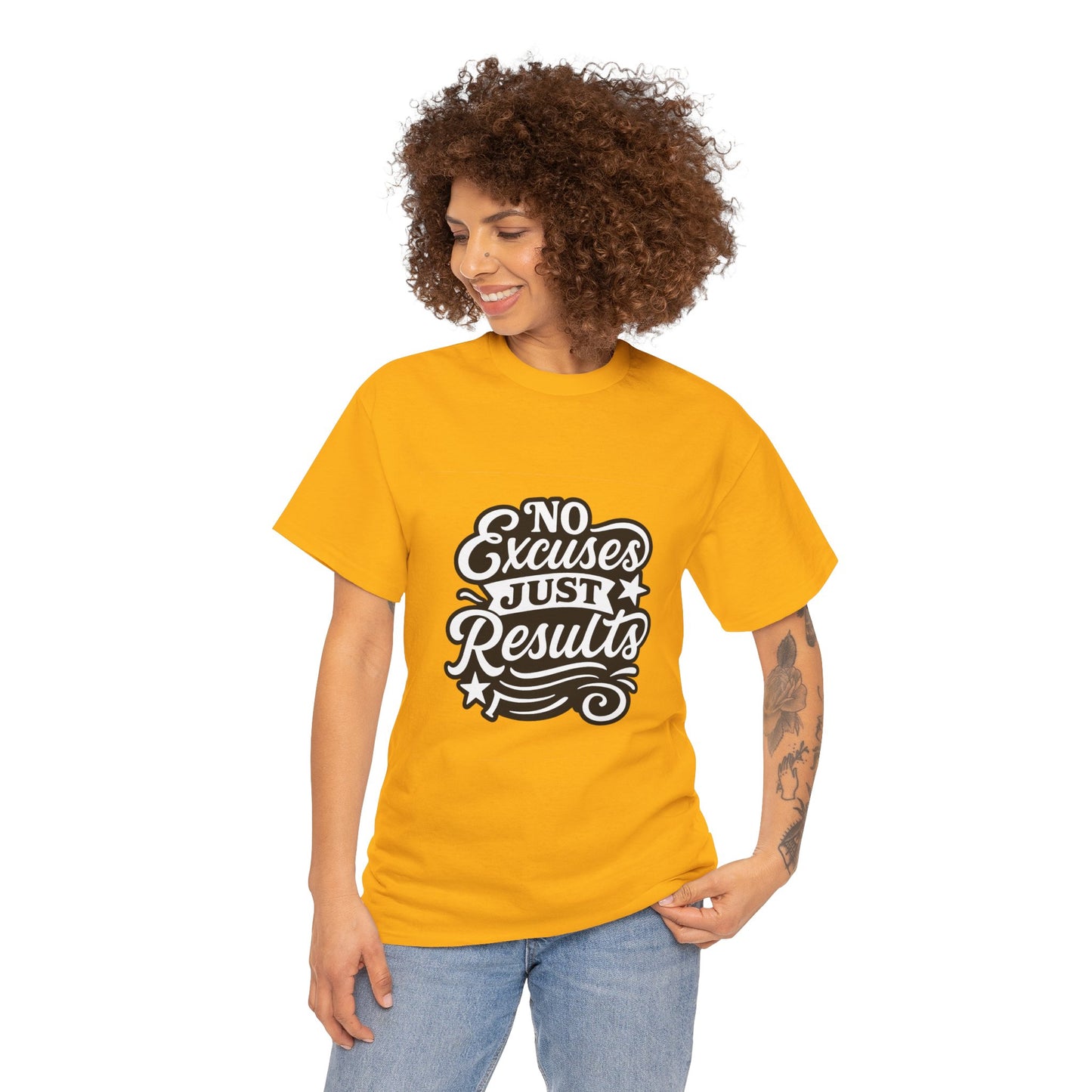 Motivational Unisex Heavy Cotton Tee - No Excuses Just Results, Fitness Apparel, Workout Shirt, Inspirational Clothing, Casual Wear, [...]