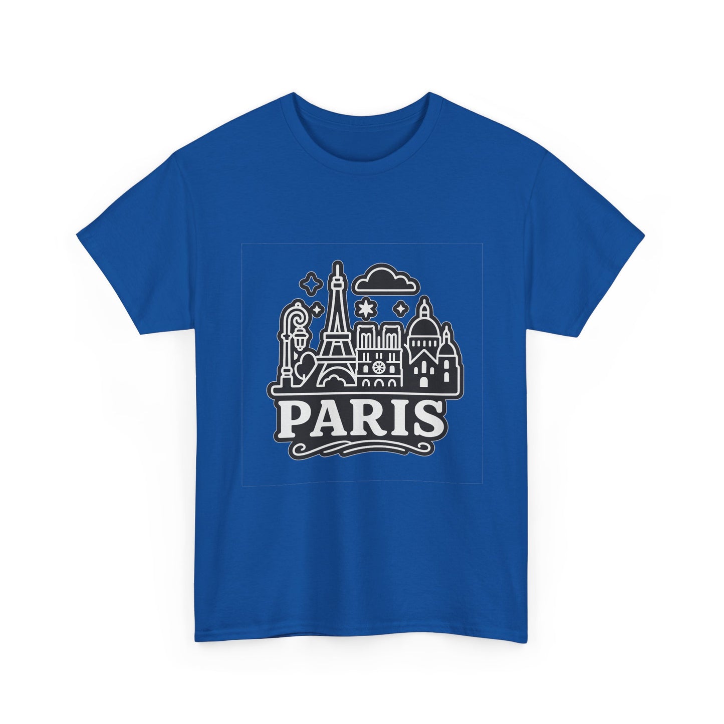 Paris-Themed Unisex Heavy Cotton Tee | Travel Gift, Casual Wear, Souvenir Shirt, Vacation Apparel, Paris Lover's Tee