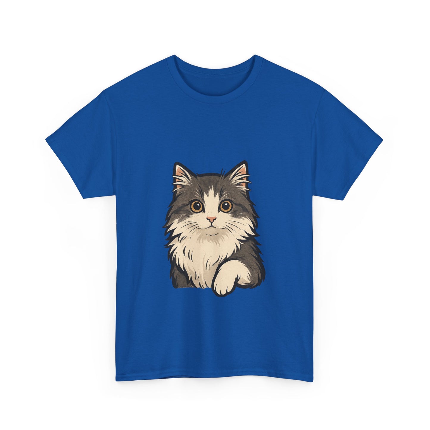 Cute Cat Unisex Heavy Cotton Tee, Animal Lover Gift, Pet Owner Shirt, Cat Lover Apparel, Animal Themed Tee, Casual Everyday Wear
