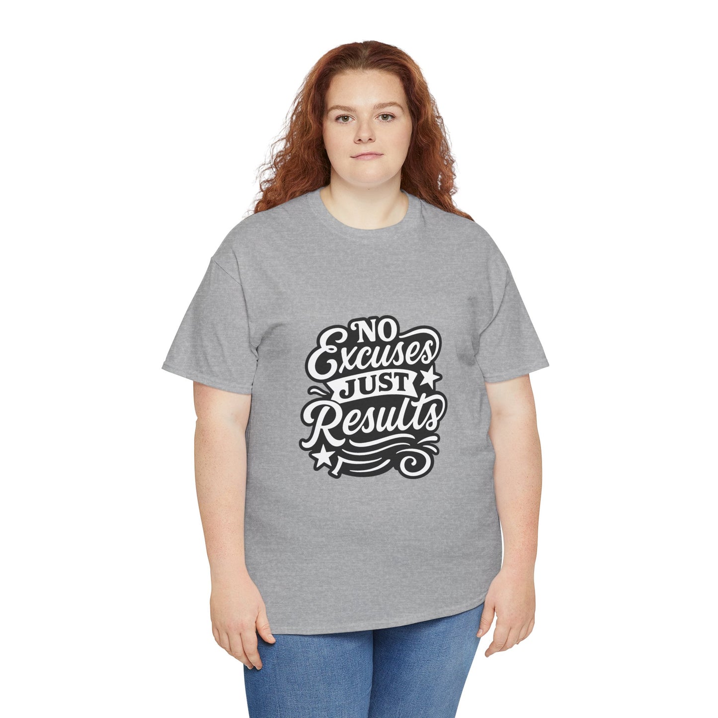 Motivational Unisex Heavy Cotton Tee - No Excuses Just Results, Fitness Apparel, Workout Shirt, Inspirational Clothing, Casual Wear, [...]