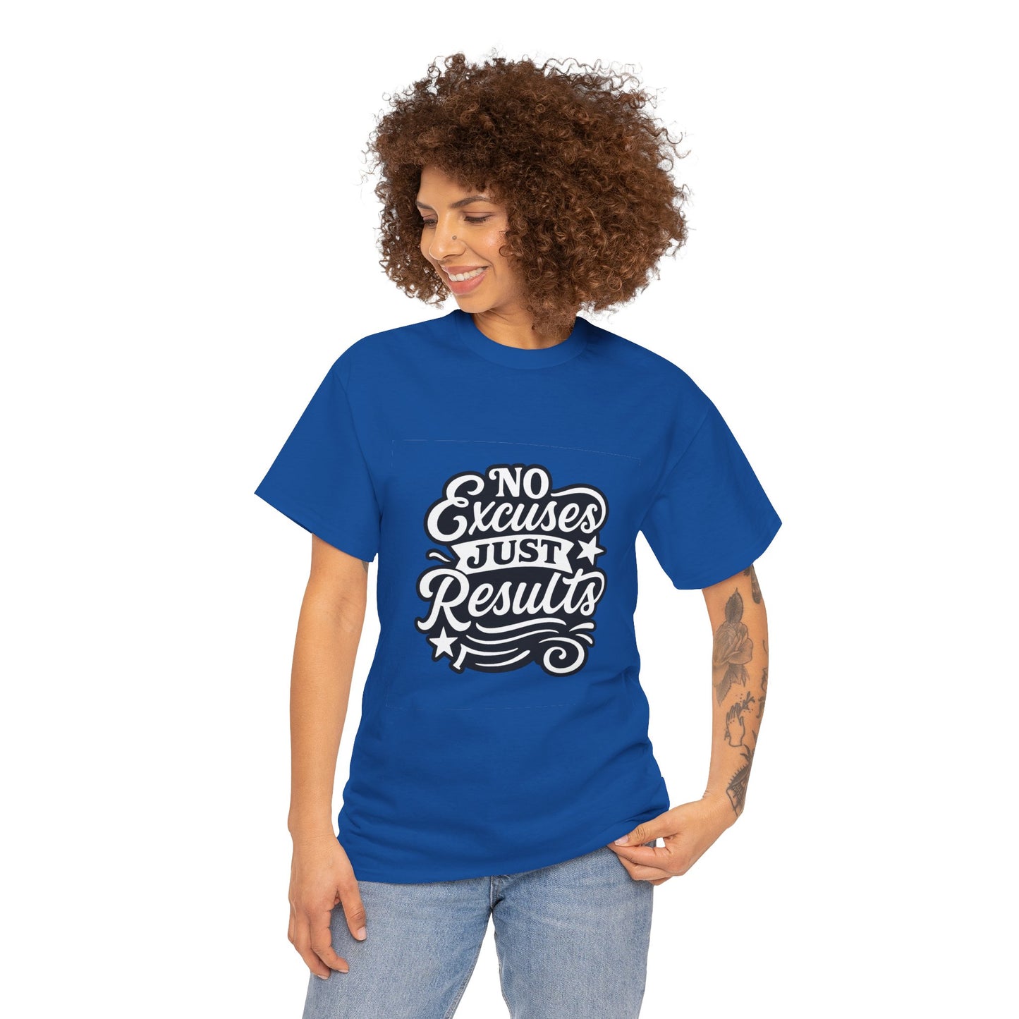 Motivational Unisex Heavy Cotton Tee - No Excuses Just Results, Fitness Apparel, Workout Shirt, Inspirational Clothing, Casual Wear, [...]