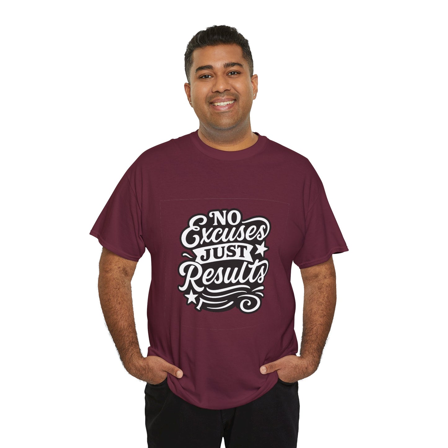 Motivational Unisex Heavy Cotton Tee - No Excuses Just Results, Fitness Apparel, Workout Shirt, Inspirational Clothing, Casual Wear, [...]