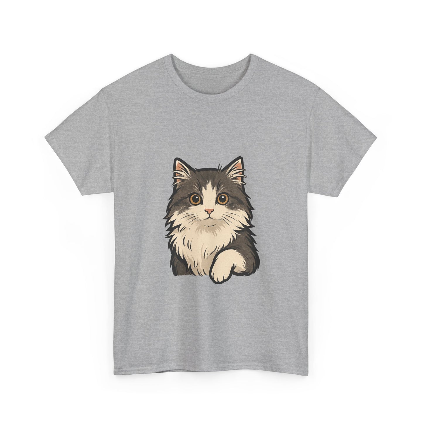 Cute Cat Unisex Heavy Cotton Tee, Animal Lover Gift, Pet Owner Shirt, Cat Lover Apparel, Animal Themed Tee, Casual Everyday Wear