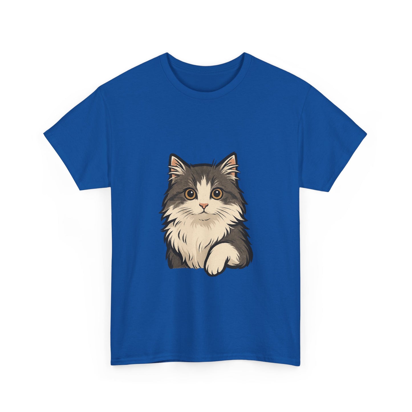 Cute Cat Unisex Heavy Cotton Tee, Animal Lover Gift, Pet Owner Shirt, Cat Lover Apparel, Animal Themed Tee, Casual Everyday Wear