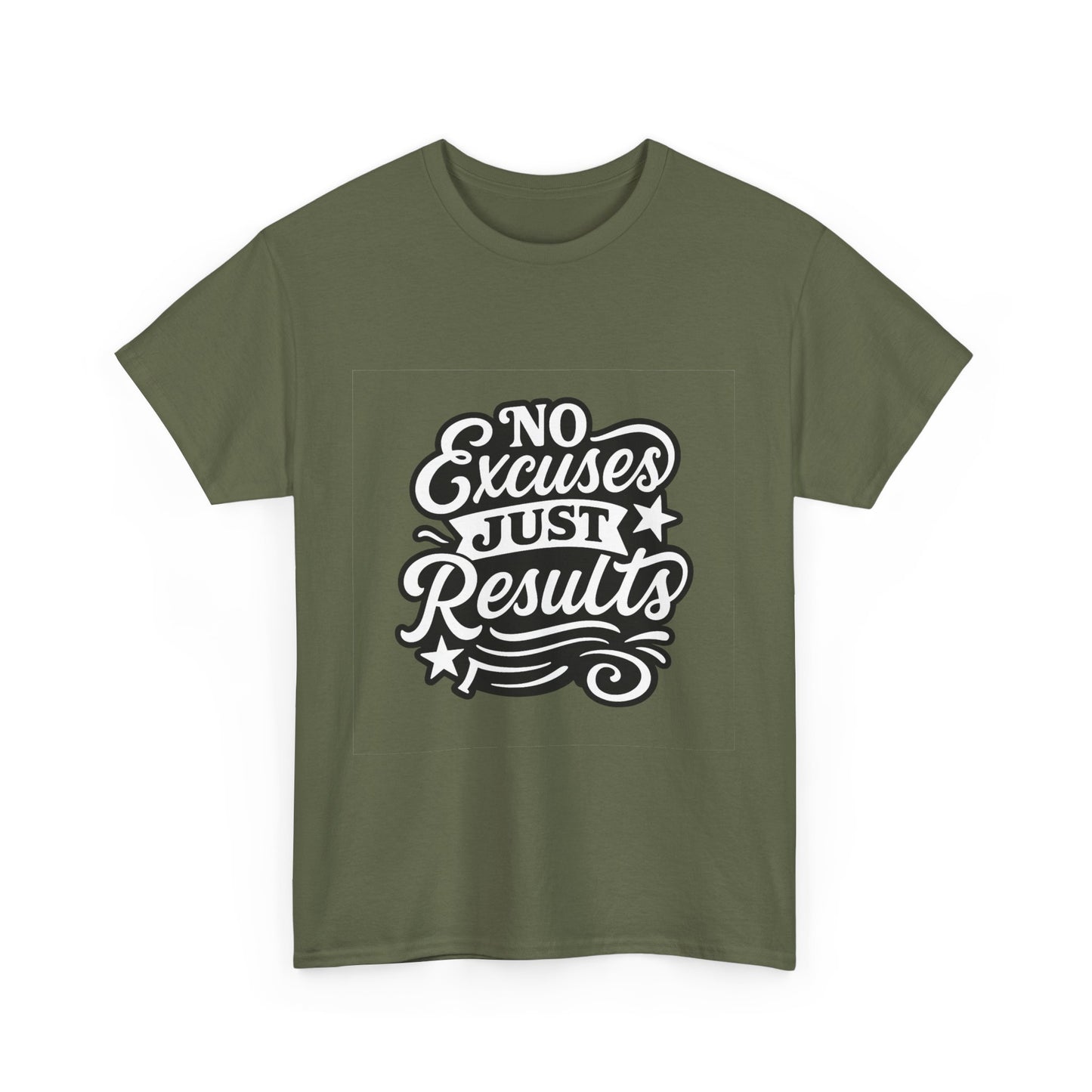 Motivational Unisex Heavy Cotton Tee - No Excuses Just Results, Fitness Apparel, Workout Shirt, Inspirational Clothing, Casual Wear, [...]