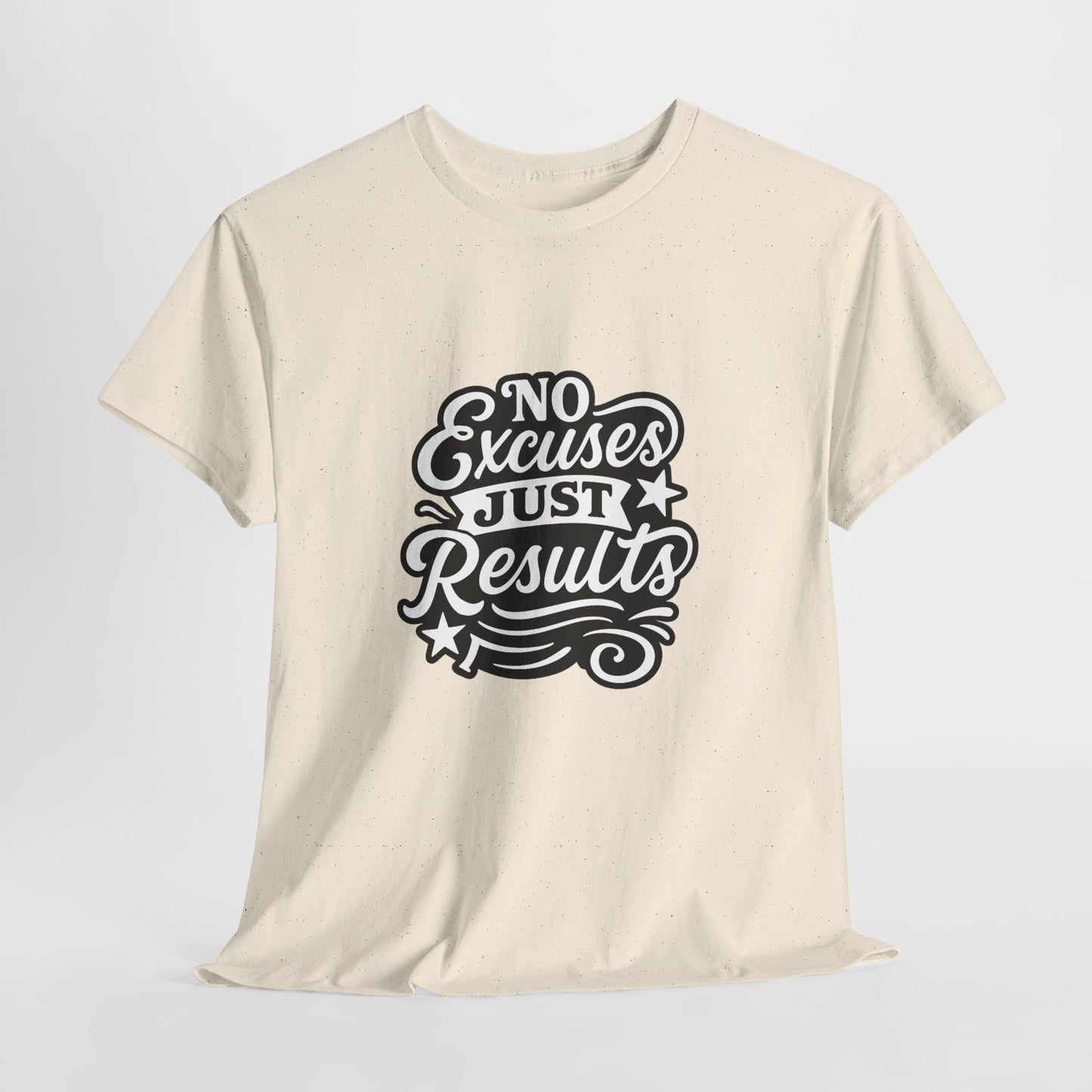 Motivational Unisex Heavy Cotton Tee - No Excuses Just Results, Fitness Apparel, Workout Shirt, Inspirational Clothing, Casual Wear, [...]