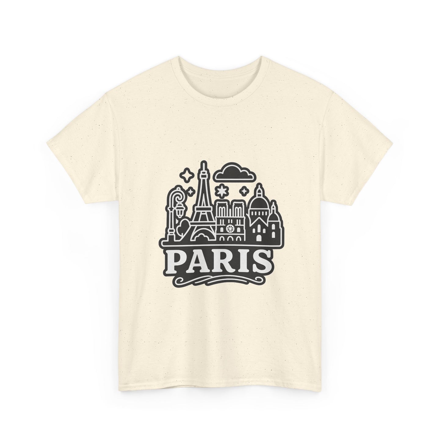 Paris-Themed Unisex Heavy Cotton Tee | Travel Gift, Casual Wear, Souvenir Shirt, Vacation Apparel, Paris Lover's Tee