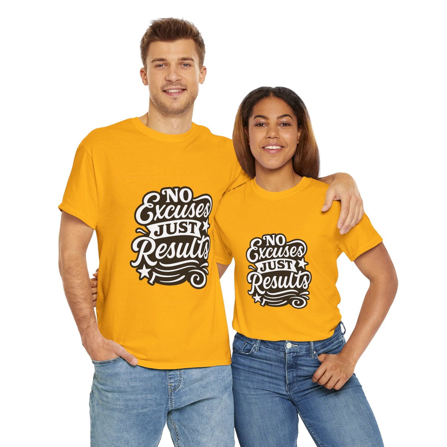 Motivational Unisex Heavy Cotton Tee - No Excuses Just Results, Fitness Apparel, Workout Shirt, Inspirational Clothing, Casual Wear, [...]