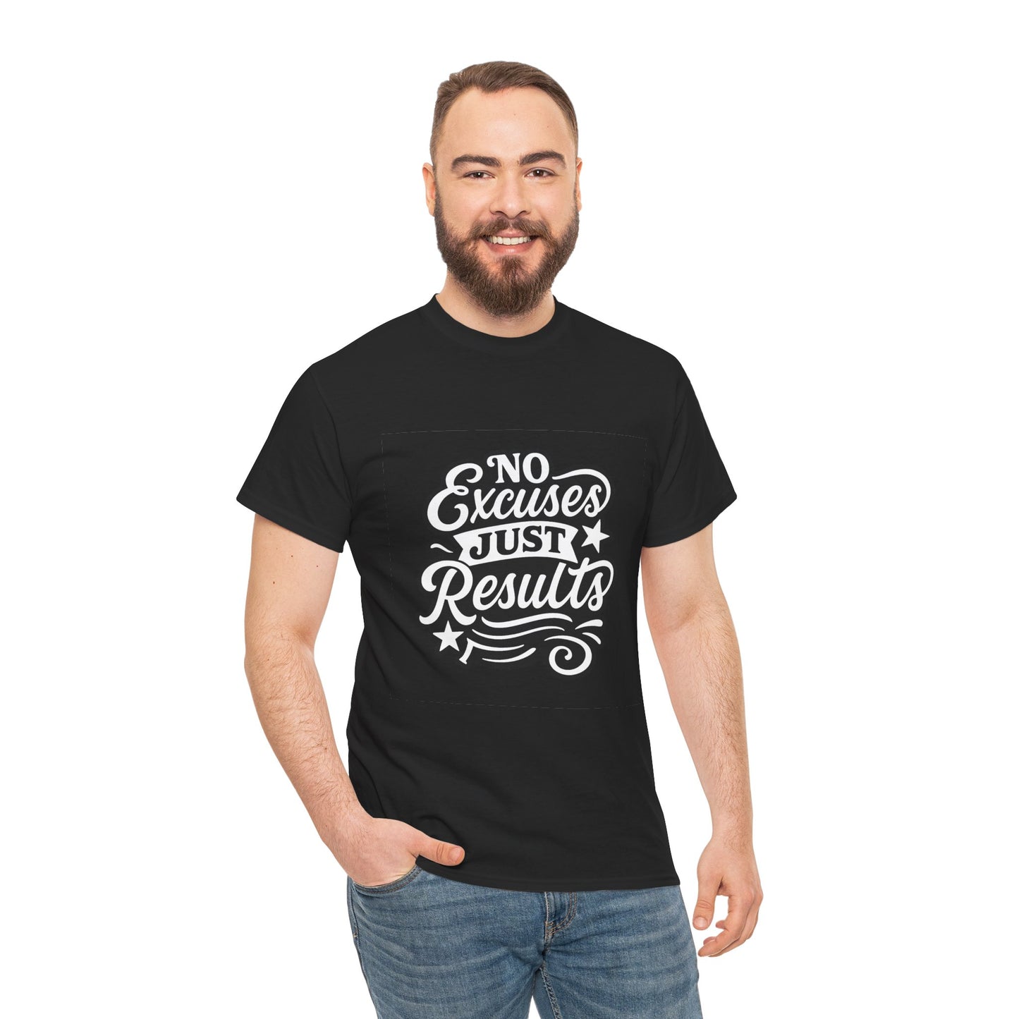 Motivational Unisex Heavy Cotton Tee - No Excuses Just Results, Fitness Apparel, Workout Shirt, Inspirational Clothing, Casual Wear, [...]