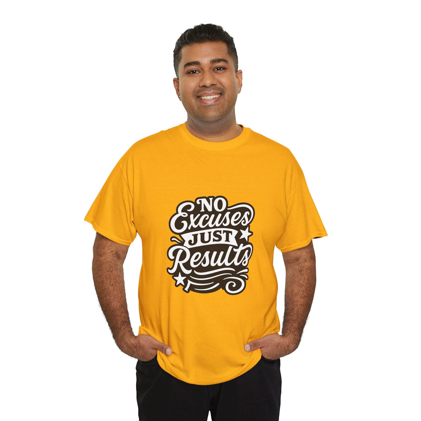 Motivational Unisex Heavy Cotton Tee - No Excuses Just Results, Fitness Apparel, Workout Shirt, Inspirational Clothing, Casual Wear, [...]