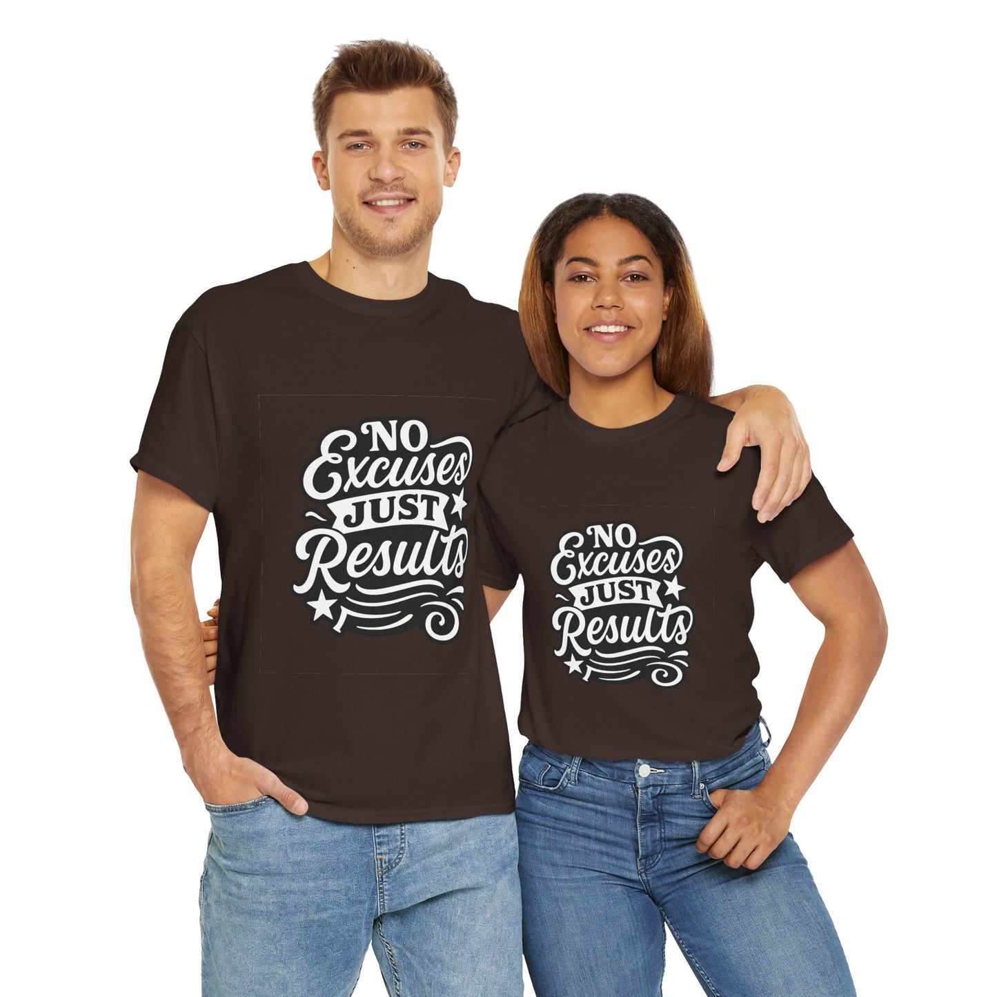 Motivational Unisex Heavy Cotton Tee - No Excuses Just Results, Fitness Apparel, Workout Shirt, Inspirational Clothing, Casual Wear, [...]