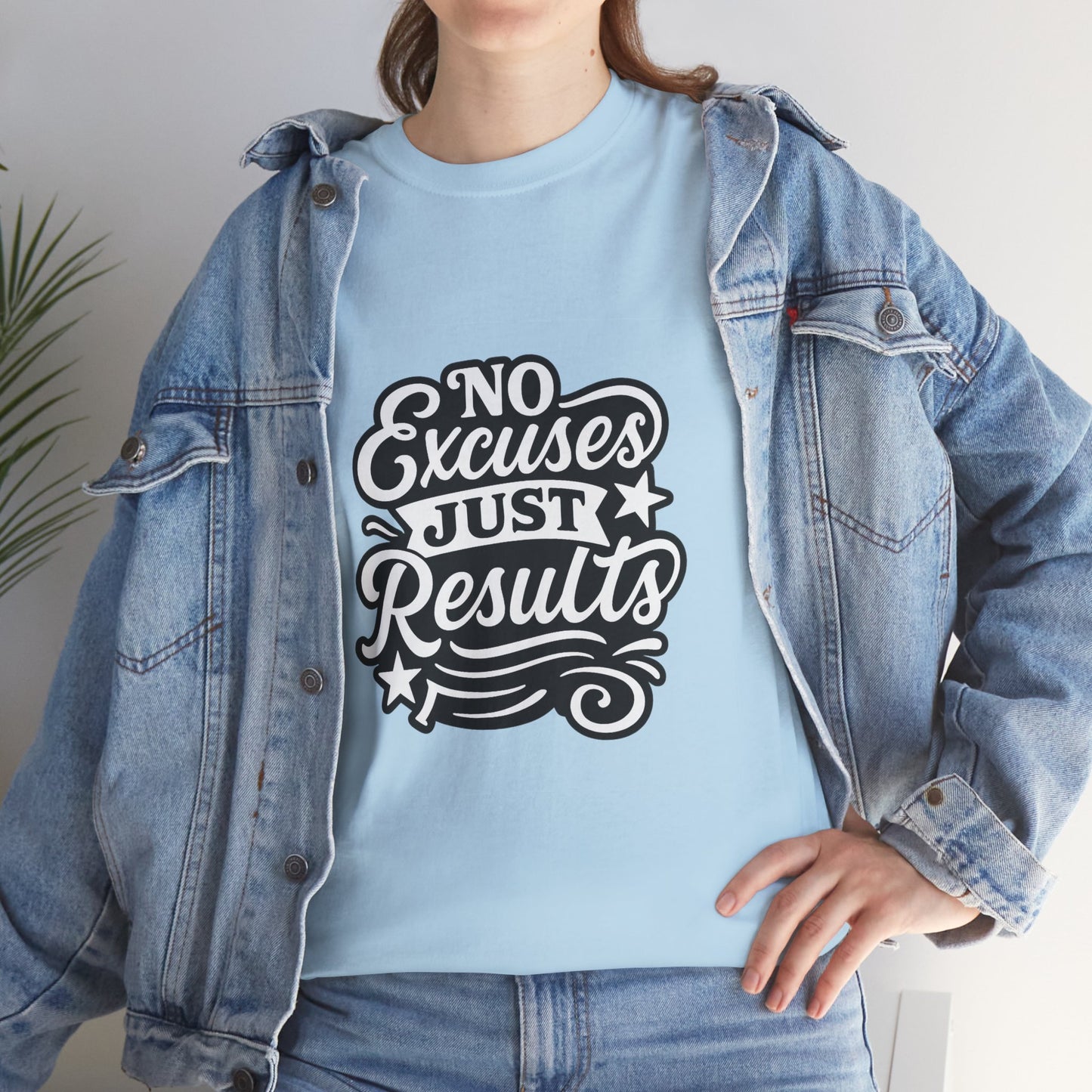 Motivational Unisex Heavy Cotton Tee - No Excuses Just Results, Fitness Apparel, Workout Shirt, Inspirational Clothing, Casual Wear, [...]