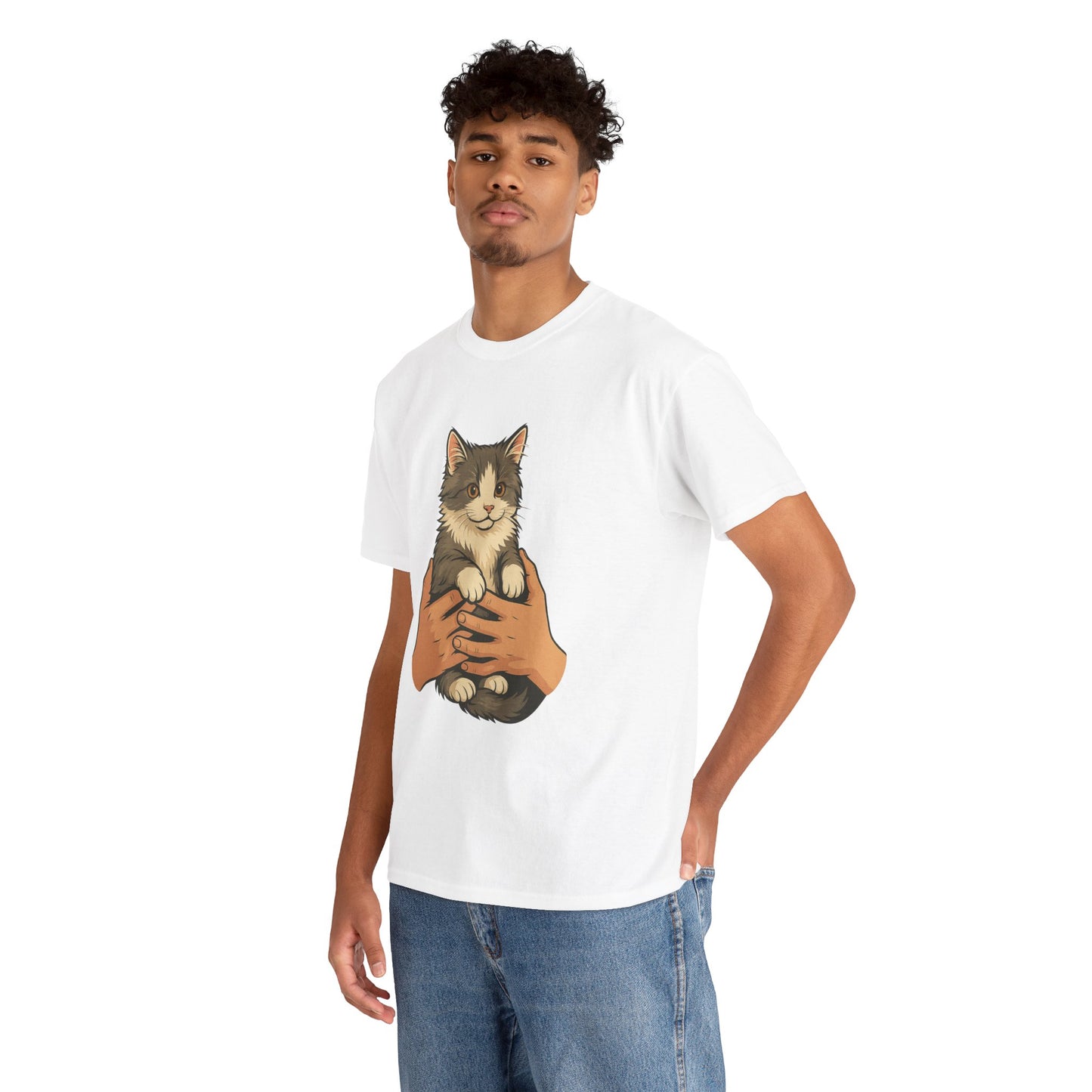 Cat Lover's Unisex Heavy Cotton Tee - Cute Cat Design, Pet Owner Gift, Animal Lover Shirt, Cozy Everyday Wear, Perfect for Birthdays