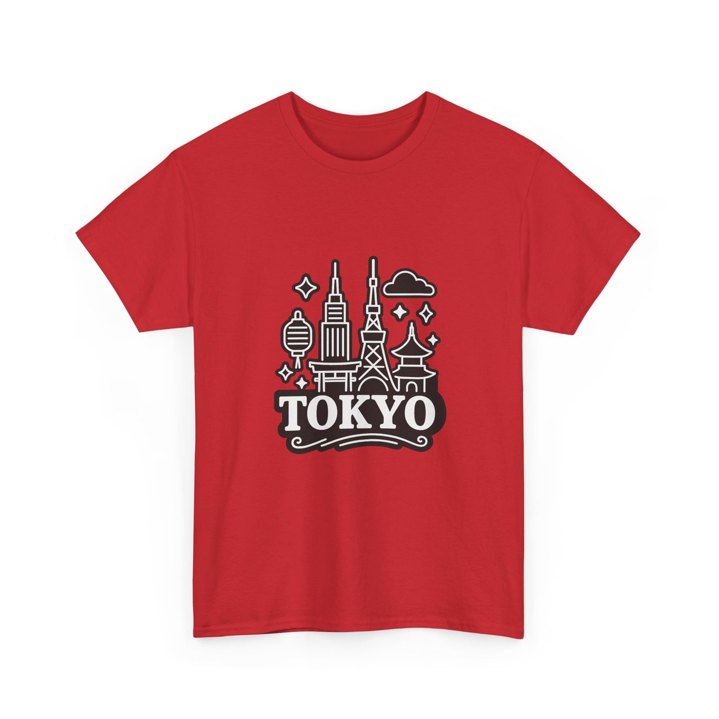 Tokyo Cityscape Unisex Heavy Cotton Tee, Graphic Tee, Travel T-Shirt, Urban Outfit, Gift for Travelers, Tokyo Lover Apparel