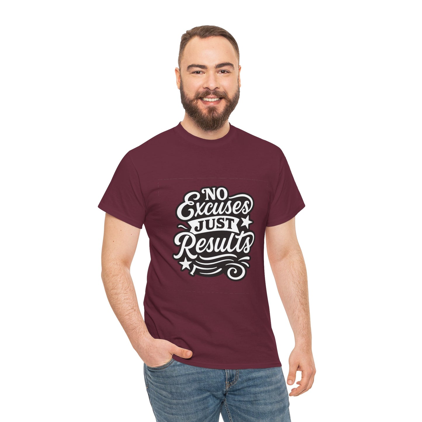 Motivational Unisex Heavy Cotton Tee - No Excuses Just Results, Fitness Apparel, Workout Shirt, Inspirational Clothing, Casual Wear, [...]