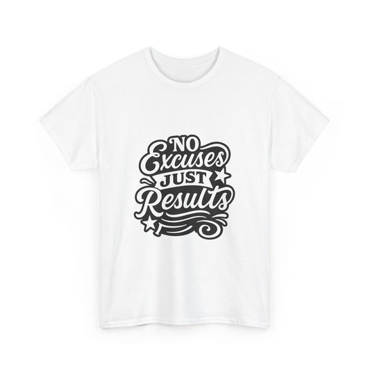 Motivational Unisex Heavy Cotton Tee - No Excuses Just Results, Fitness Apparel, Workout Shirt, Inspirational Clothing, Casual Wear, [...]