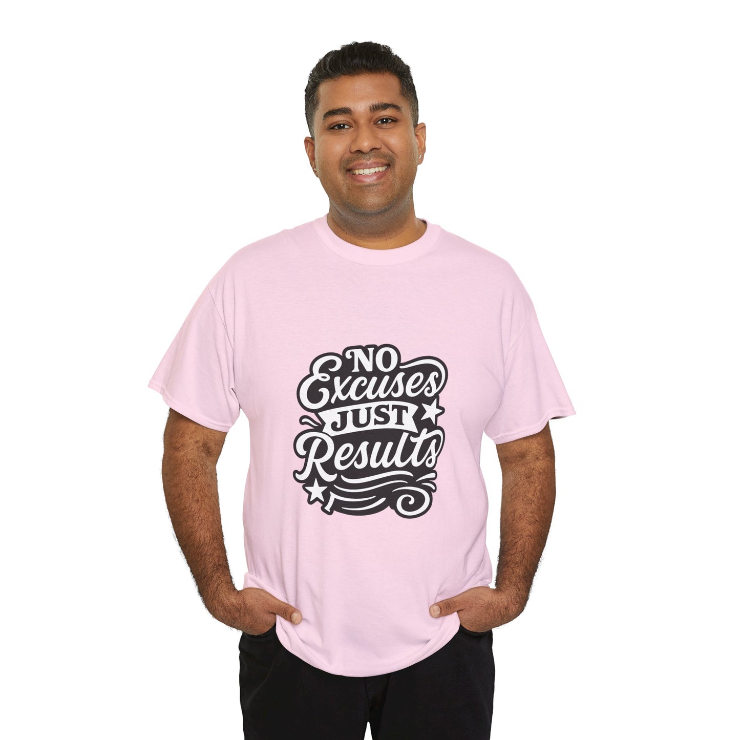 Motivational Unisex Heavy Cotton Tee - No Excuses Just Results, Fitness Apparel, Workout Shirt, Inspirational Clothing, Casual Wear, [...]