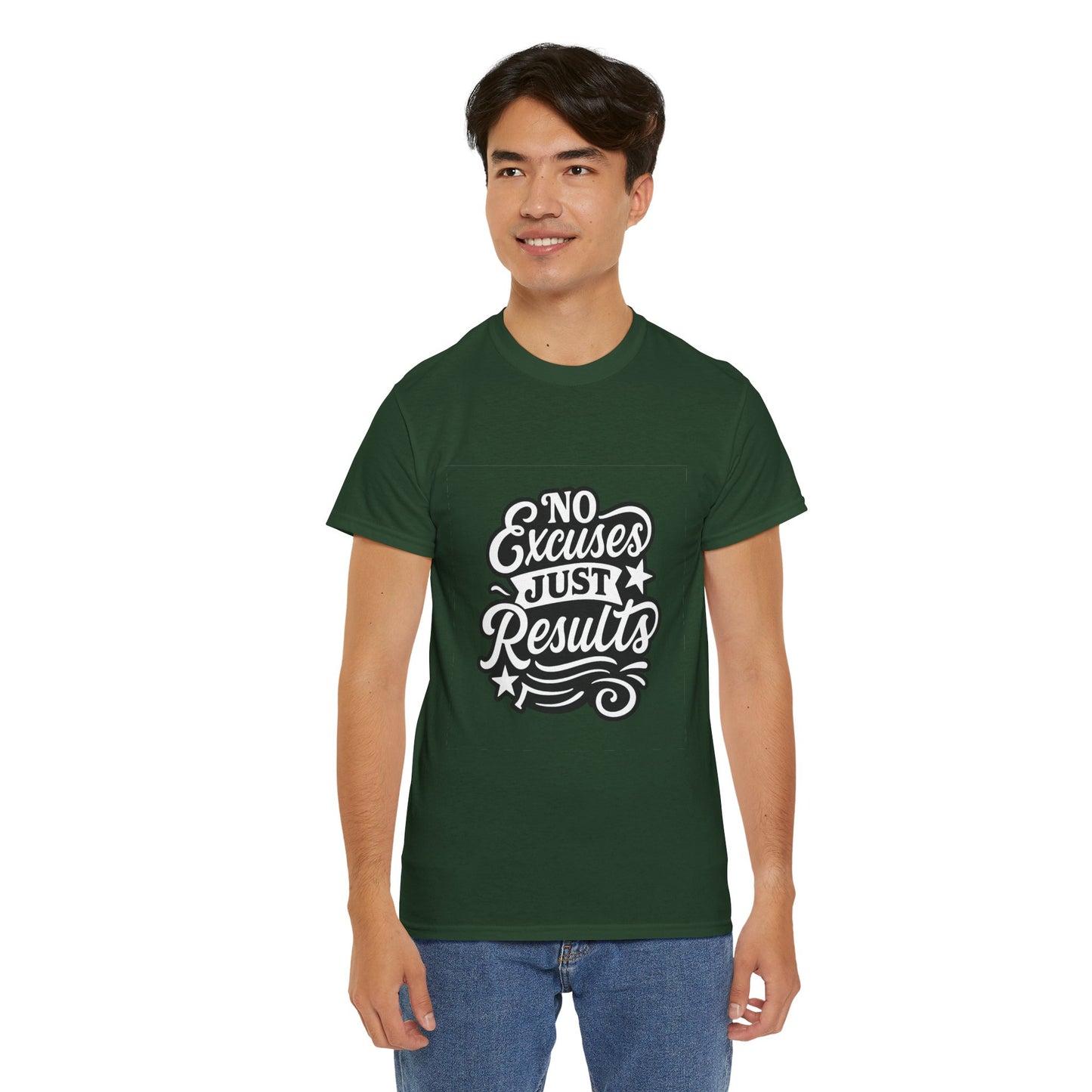 Motivational Unisex Heavy Cotton Tee - No Excuses Just Results, Fitness Apparel, Workout Shirt, Inspirational Clothing, Casual Wear, [...]