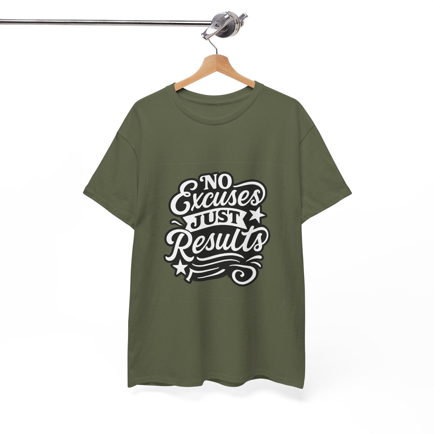 Motivational Unisex Heavy Cotton Tee - No Excuses Just Results, Fitness Apparel, Workout Shirt, Inspirational Clothing, Casual Wear, [...]